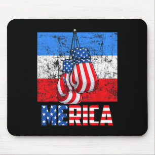 Mousepad Merica Box Luva American Flag 4 De Julho Boxing