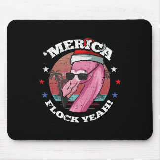 Mousepad Merica Christmas In July Cool Flamingo Summer Trop