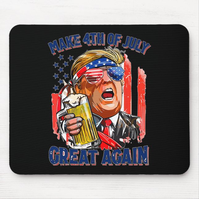 Mousepad Merica Faz Excelente De 4 De Julho Novamente Os Ho (Frente)