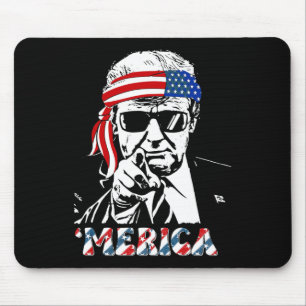 Mousepad Merica Trump Happy 4 De Julho Bandeira Americana T