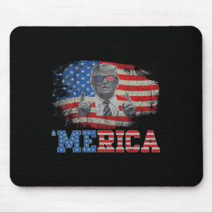 Mousepad Merica Trump Happy 4 De Julho Bandeira Americana T
