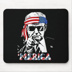 Mousepad Merica Trump Happy 4 De Julho Bandeira Americana T