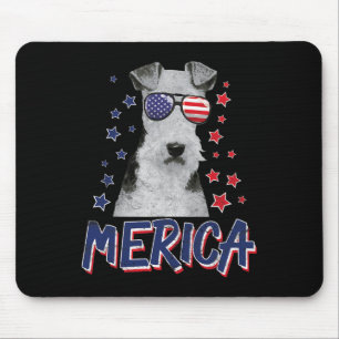 Mousepad Merica Wire Fox Terrier Dog 4 De Julho Presente No
