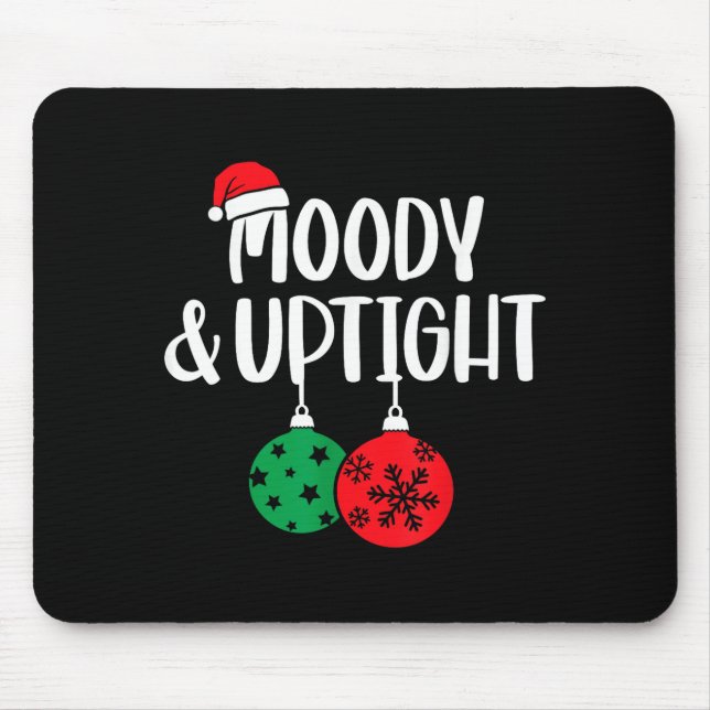 Mousepad Merry &amp; Bright Moody &amp; Uptight Matching Co (Frente)