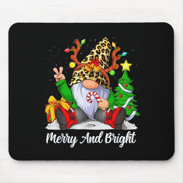 Mousepad Merry And Bright Christmas Gnome Family Pajamas Ma (Frente)