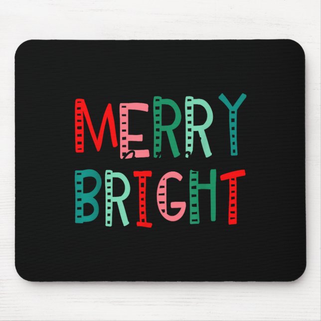 Mousepad Merry And Bright Christmas Women Girls Kids Toddle (Frente)