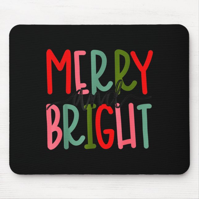 Mousepad Merry And Bright Christmas Women Girls Kids Toddle (Frente)