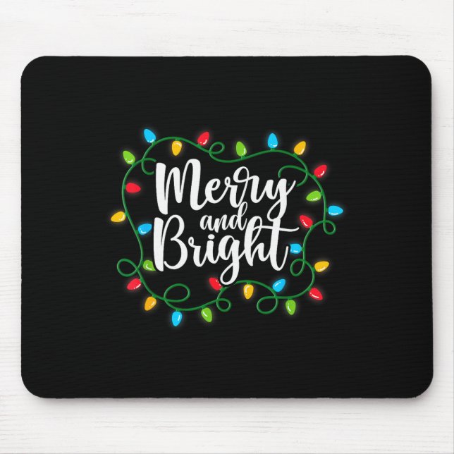 Mousepad Merry And Bright Funny Family Matching Christmas O (Frente)