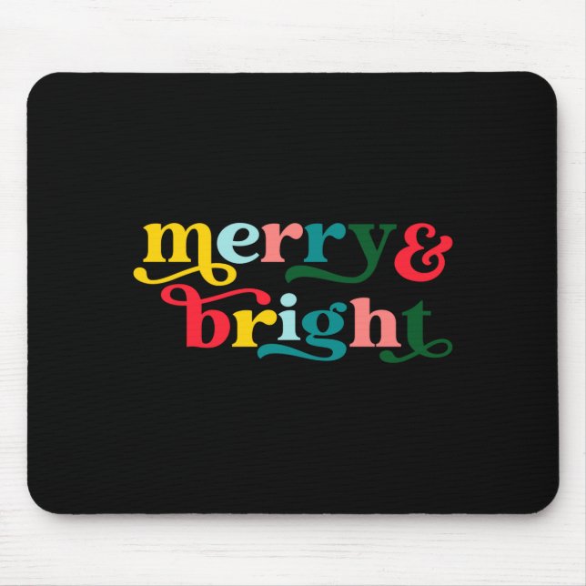 Mousepad Merry And Bright Modern Christmas Womens  (Frente)