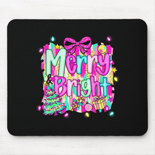 Mousepad Merry And Bright Shirt Cute Christmas Holiday Men  (Frente)