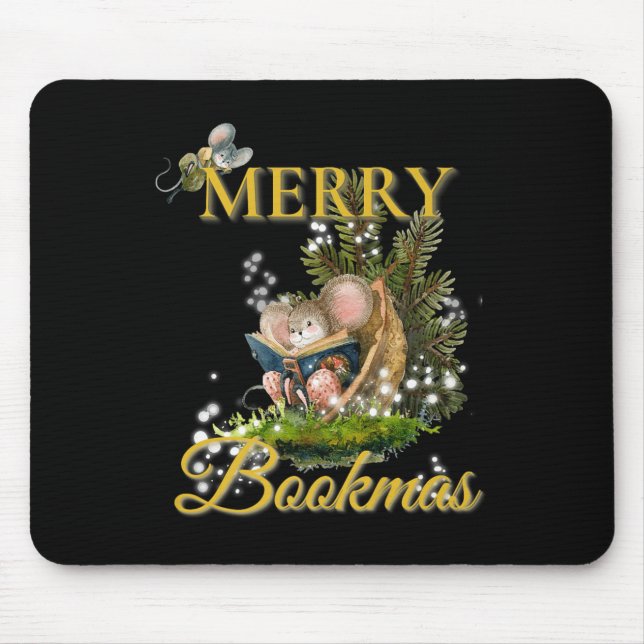 Mousepad Merry Bookmas' Victorian Christmas Mice Bibliophil (Frente)