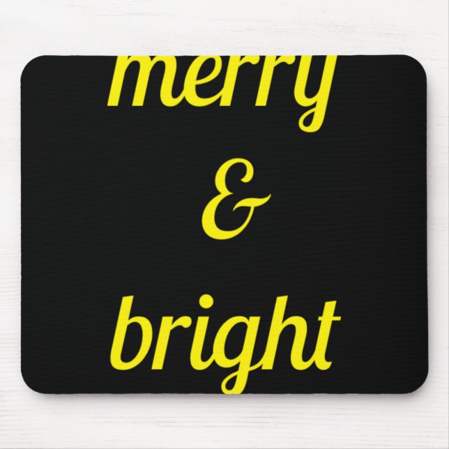 Mousepad Merry Bright Navy Blue Yellow Gift T Shirt  (Frente)