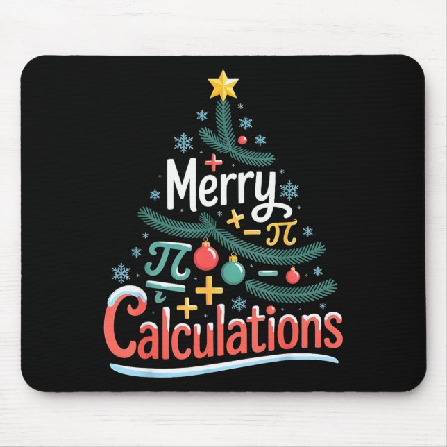 Mousepad Merry Calculations Funny Math Teacher Christmas  (Frente)