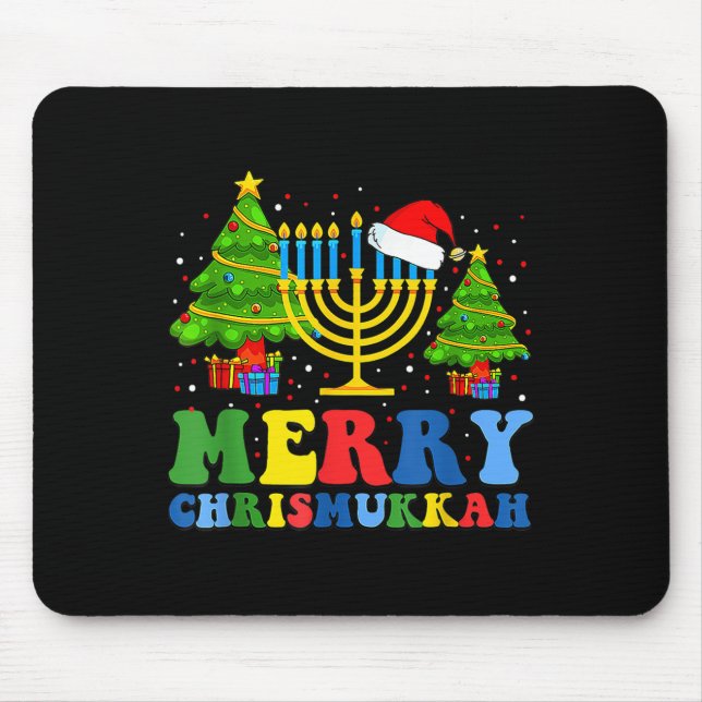 Mousepad Merry Chrismukkah 2024 Happy Hanukkah Christmas Sa (Frente)