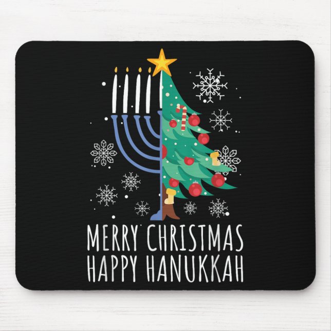 Mousepad Merry Chrismukkah Happy Christmas Hanukkah  (Frente)