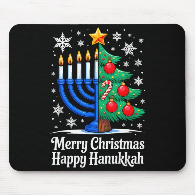 Mousepad Merry Chrismukkah Happy Christmas Hanukkah Matchin (Frente)