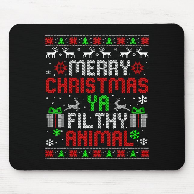 Mousepad Merry Christmas Animal Filthy Ya Xmas Family Pajam (Frente)