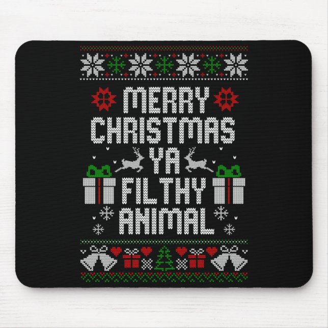 Mousepad Merry Christmas Animal Filthy Ya Xmas Pajama Long  (Frente)