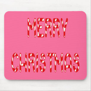 Mousepad Merry Christmas Candy Cane Font