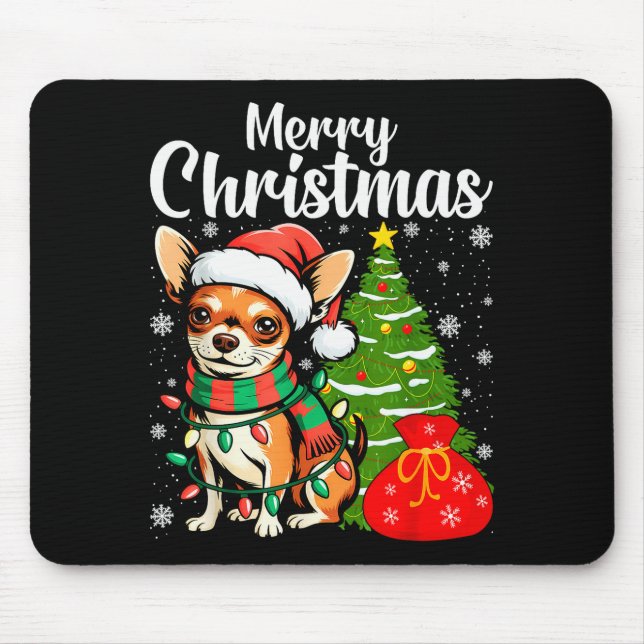 Mousepad Merry Christmas Chihuahua  (Frente)