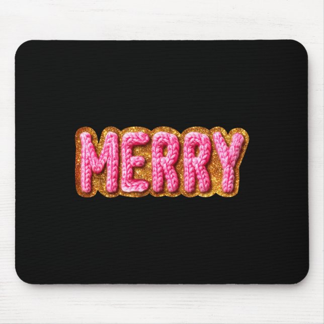 Mousepad Merry Christmas Crochet Xmas Pajamas Cozy Holiday  (Frente)