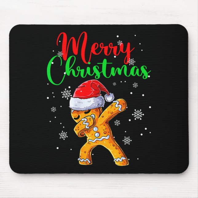 Mousepad Merry Christmas Dab Gingerbread Xmas Christmas Coo (Frente)