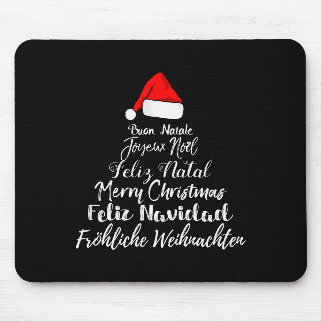 Mousepad Merry Christmas Feliz Navidad Feliz Natal Language (Frente)