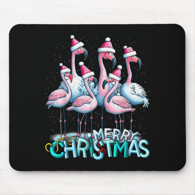Mousepad Merry Christmas Flamingo Squad Trocal Style  (Frente)