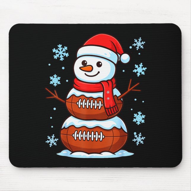 Mousepad Merry Christmas Football Snowman Pajamas Funny Srt (Frente)