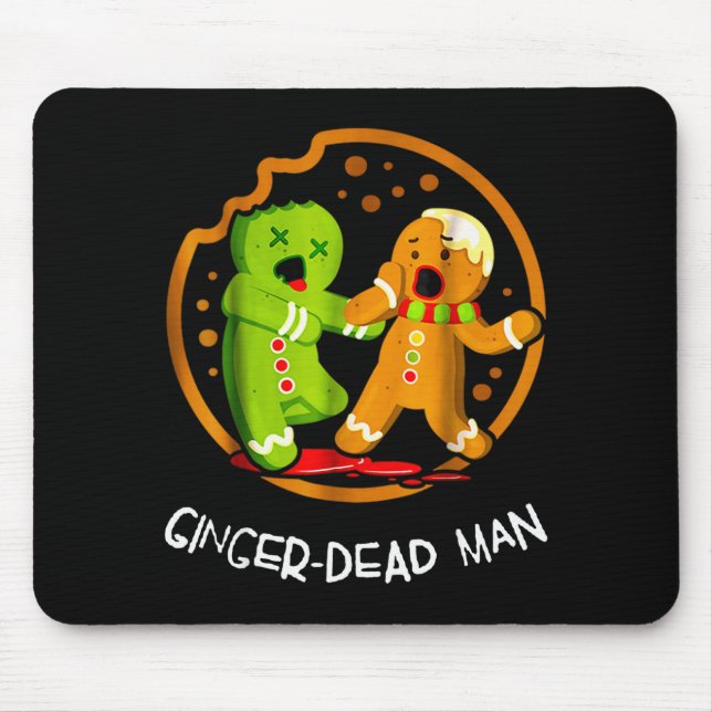 Mousepad Merry Christmas Ginger-dead Man Cookie Zombie Xmas (Frente)