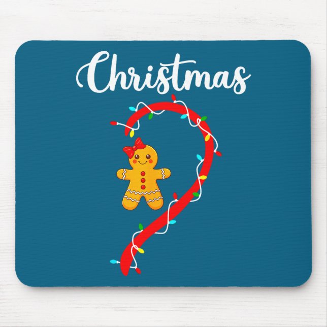 Mousepad Merry Christmas Gingerbread Couples Xmas Pajamas M (Frente)