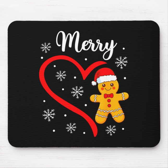 Mousepad Merry Christmas Gingerbread Family Couples Xmas Pa (Frente)