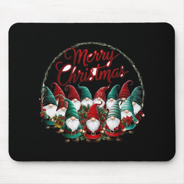 Mousepad Merry Christmas Gnomes T Shirt  (Frente)