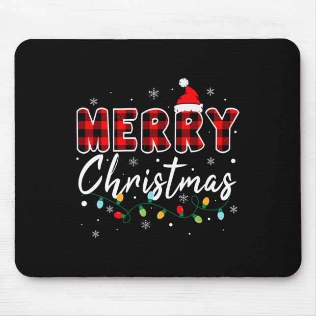 Mousepad Merry Christmas Matching Family Pajamas Santa Holi (Frente)