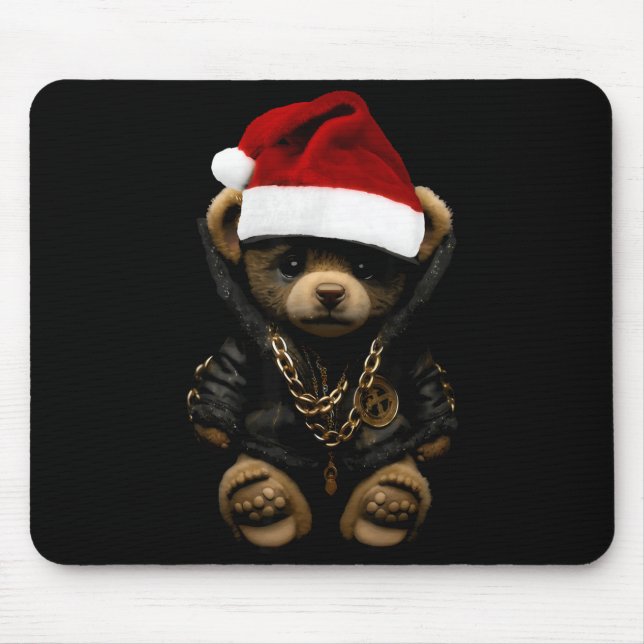 Mousepad Merry Christmas Merry 2025 Teddy Fashion Rap Teddy (Frente)