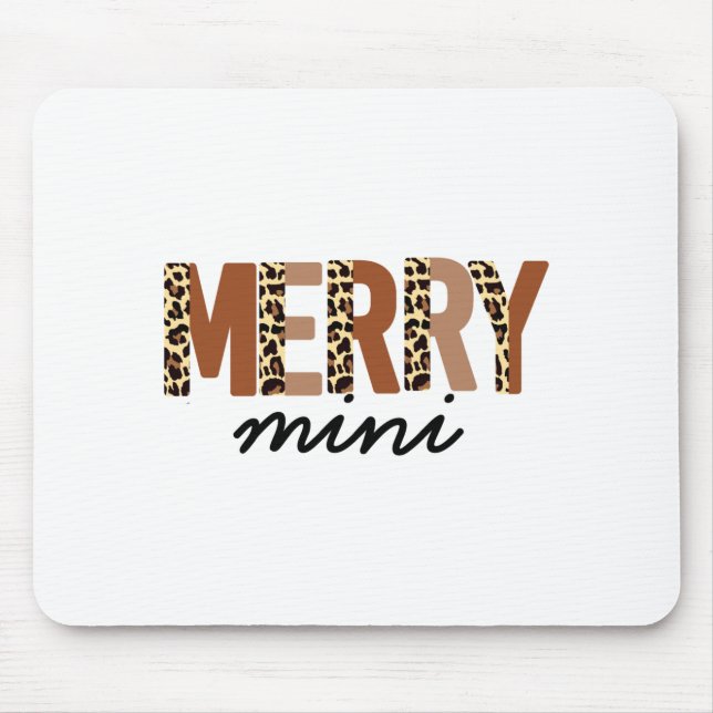 Mousepad Merry Christmas Modern Color Block Leopard Boho  (Frente)