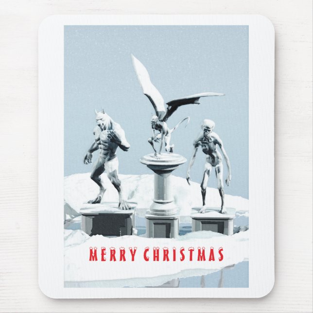 Mousepad Merry Christmas. Monster ice sculptures (Frente)