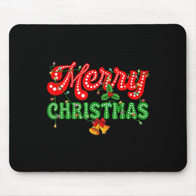 Mousepad Merry Christmas Pajamas Family Matching Xmas Tree  (Frente)