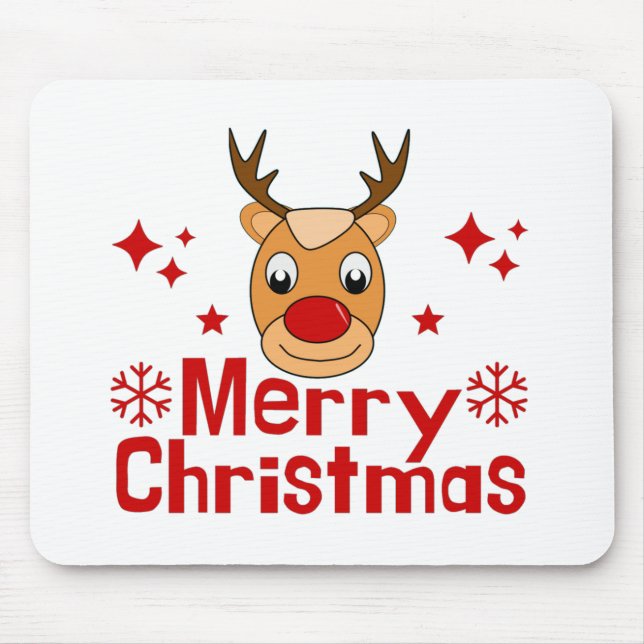 Mousepad Merry Christmas Reindeer (Frente)