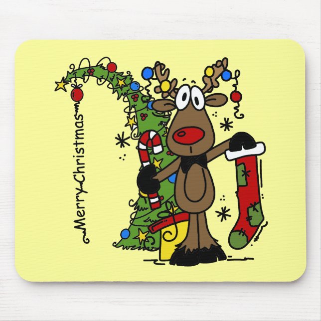 Mousepad Merry Christmas Reindeer (Frente)
