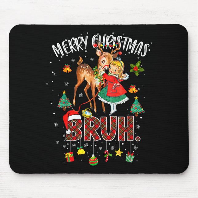 Mousepad Merry Christmas Rudolph The Red Nose Reindeer Bruh (Frente)