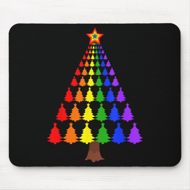 Mousepad Merry Christmas Santa Human Lgbt Gay Pride Flag Xm (Frente)