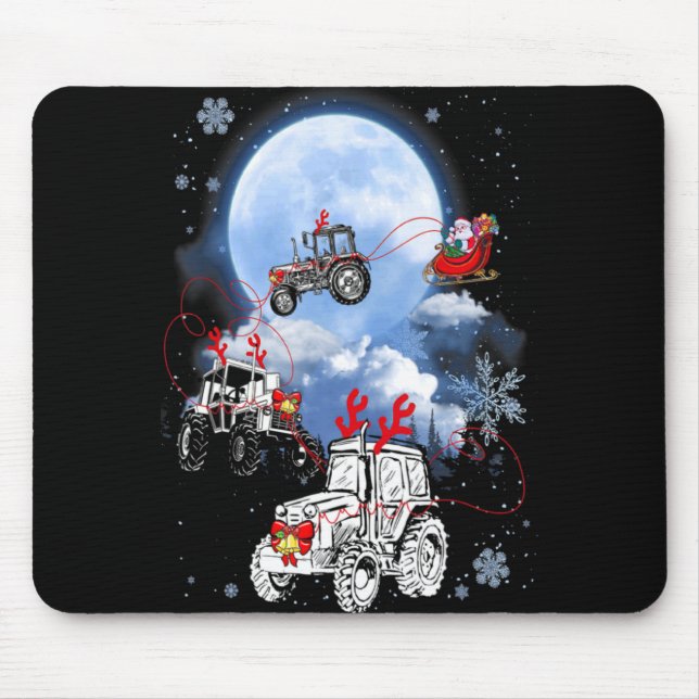 Mousepad Merry Christmas Santa Ride Truck Sleigh Xmas Paj T (Frente)