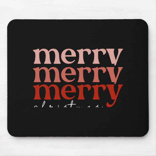 Mousepad Merry Christmas Text Greeting Red Toddler T Shirt  (Frente)