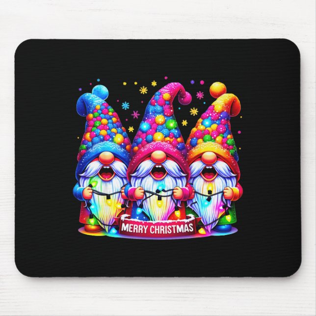 Mousepad Merry Christmas Three Gnomes Xmas Family Men Women (Frente)