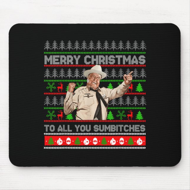 Mousepad Merry Christmas To All You Sumes Ugly Sweater Retr (Frente)