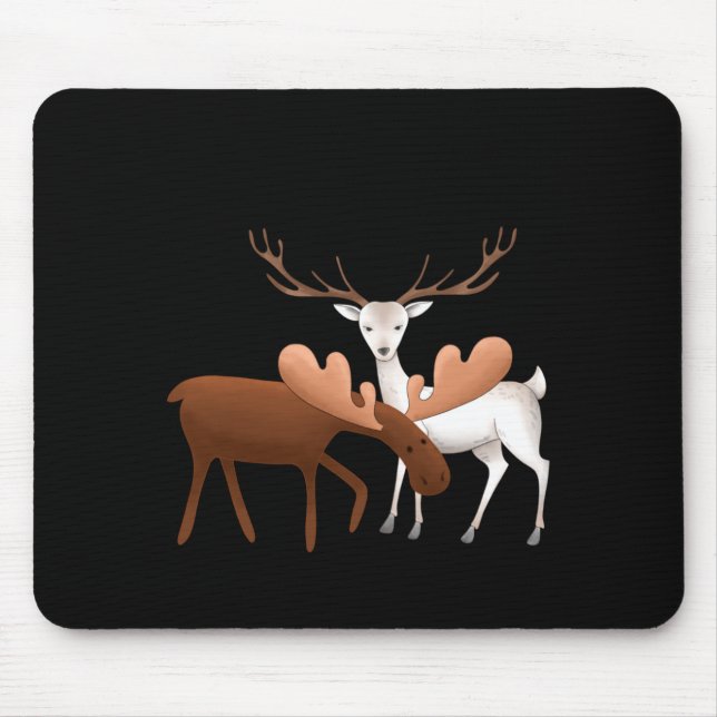 Mousepad Merry Christmoose Happy New Deer T Shirt  (Frente)