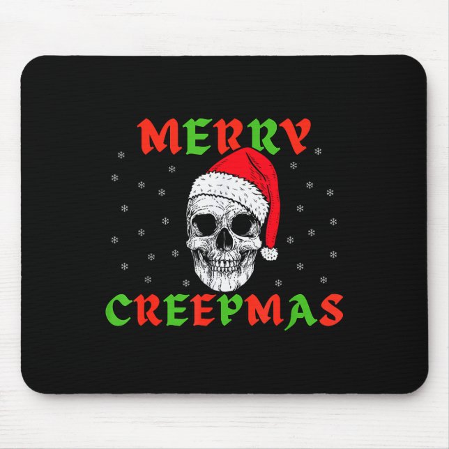 Mousepad Merry Creepmas Gothic Christmas Skeleton Skull In  (Frente)