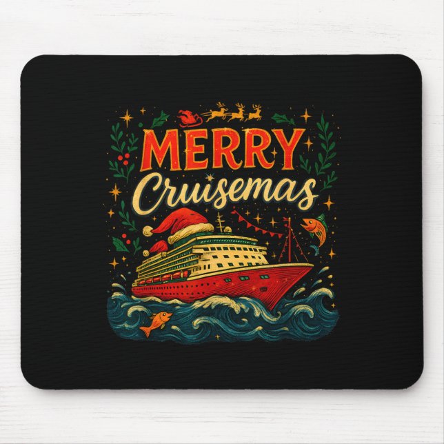 Mousepad Merry Cruisemas Funny Christmas Cruise Vacation  (Frente)