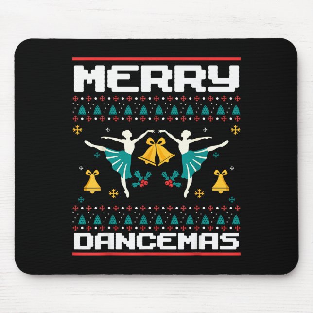 Mousepad Merry Dancemas Ballet Dancers Ugly Christmas Xmas  (Frente)